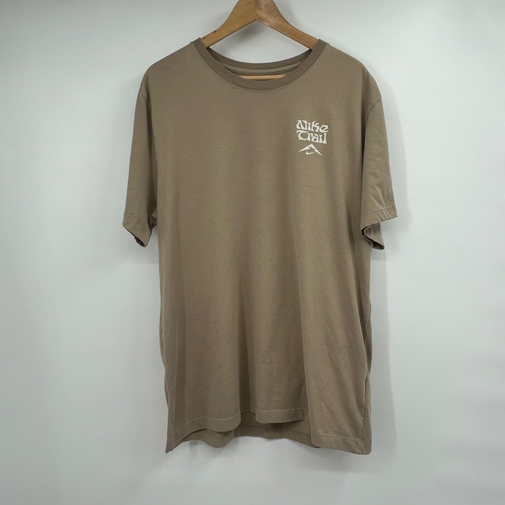Nike Dri-FIT Trail Running T-Shirt Khaki Tour Du Mont Blanc FZ8054-247 Mens XL